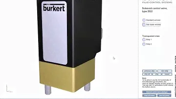 3D animation Bürkert Solenoid Control Valve Type 2822