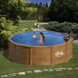 Сборный бассейн GRE Dream Pool PR458WO (460x132) с облицовкой «под дерево»