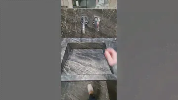 Раковина из плитки, керамогранита. Sink from a tile, porcelain tile.