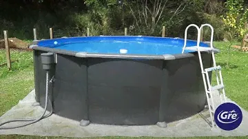 Montaje piscina de acero redonda Gre