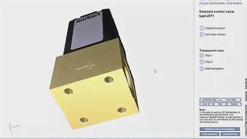 3D animation Bürkert Solenoid Control Valve Type 2871