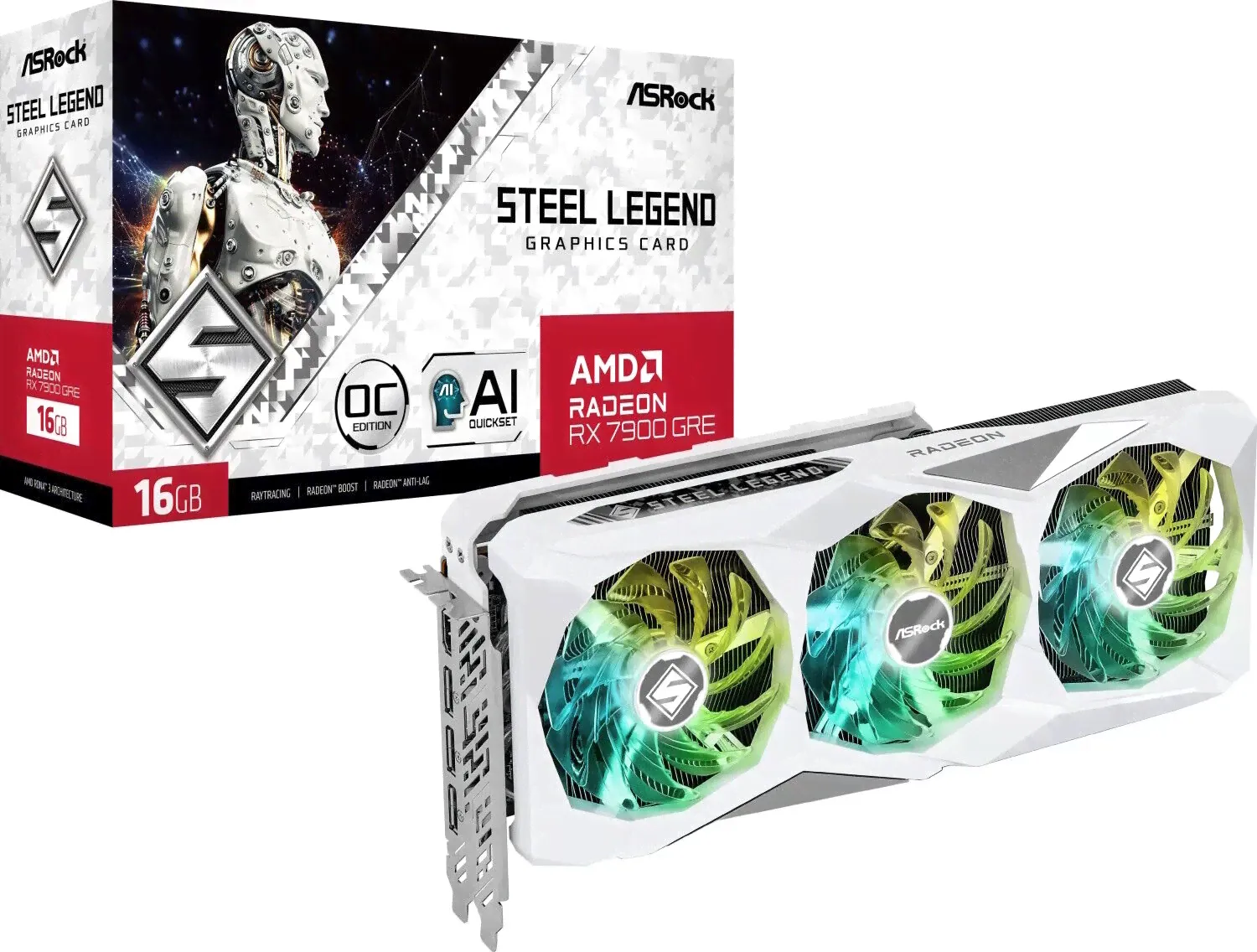 Видеокарта ASRock AMD Radeon RX 7900 GRE Steel Legend OC 16Gb DDR6 PCI-E HDMI, 3DP